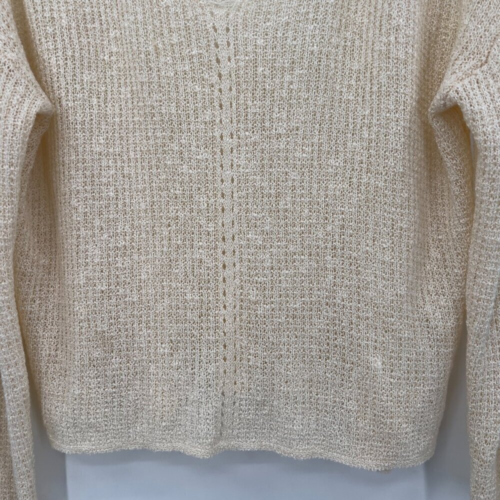 Lulus Women’s Small‎ Cream Knit Layered Semi Sheer Sweater Long Sleeve - Picture 3 of 10